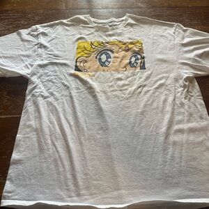 White Graphic Sailor Moon-Inspired Men’s T-Shirt